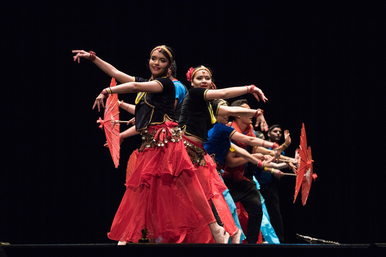 Students performing dance at international week 2015