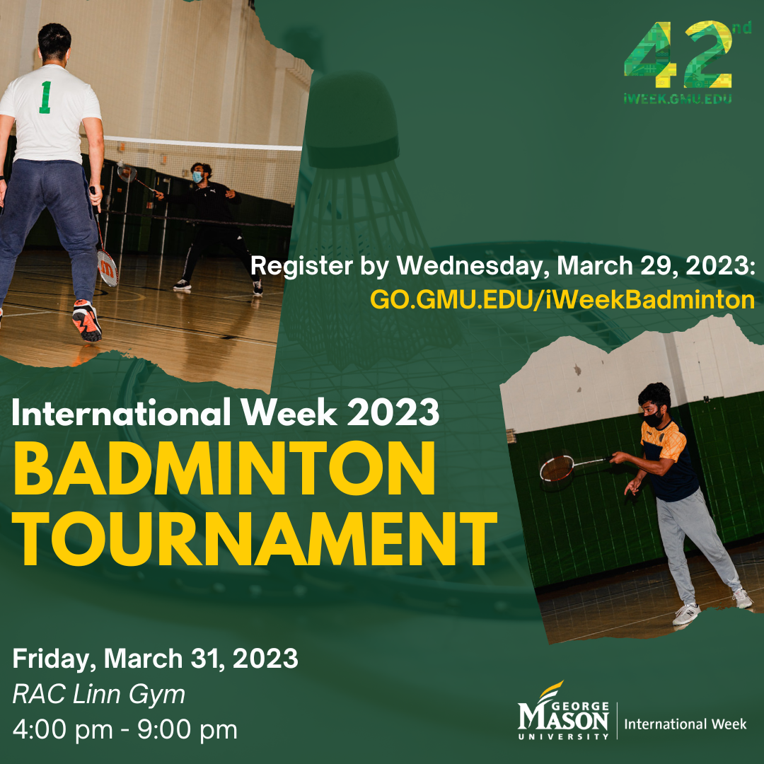 Iweek badminton tournament 2023 on 31st march from 4pm to 9pm