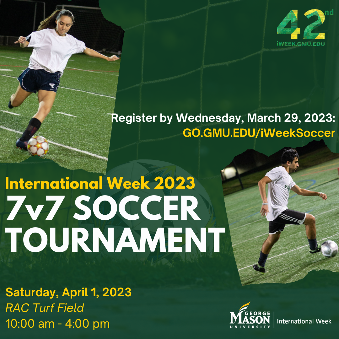 Iweek 2023 7v7 soccer tournament on 1st april from 10am to 4pm